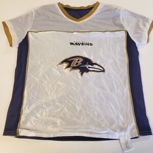 White and purple Baltimore Ravens NFL flag football jersey size m